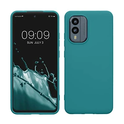 Immagine di kwmobile Custodia Compatibile con Nokia X30 5G Cover Back Case per Smartphone in Silicone TPU Protezione Gommata petrolio matt