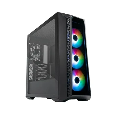 Immagine di Cooler Master MasterBox 520 PC Case ATX Mid Tower, 4 Ventole, Anteriore, Posteriore, Configurazioni Multiple Flusso Aria, Pannello Frontale, Laterale Vetro Temperato, Controller ARGB Nero