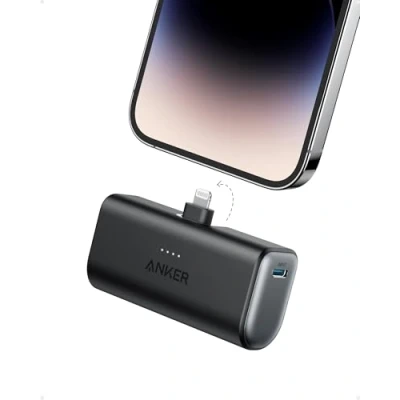 Immagine di Anker 621 Power Bank Ricarica Rapida con connettore Lightning integrato, caricatore portatile wireless da 12 W certificato MFi 5.000 mAh, compatibile iPhone 14/13/12/Pro Max e serie 12（Nero）