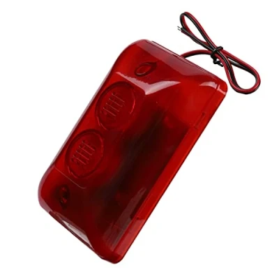 Immagine di Sirena stroboscopica cablata, di allarme protezione da 12 V 15 W, luce rossa lampeggiante con acustico stroboscopico 120 dB per sicurezza domestica