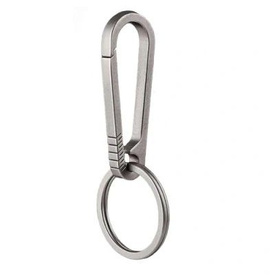 Immagine di luckaide moschettone in titanio, piccolo con anello portachiavi, mini moschettone, arrampicata, per attività all&#039;aperto, campeggio