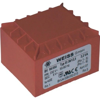 Immagine di Weiss Elektrotechnik 85/355 Trasformatore per PCB 1 x 230 V 24 V/AC 3.20 VA 133 mA