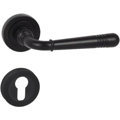 Immagine di domino Maniglia per porta PZ Set di cilindri profilati rosetta rotonda della camera, dell&#039;ufficio, cantina e interna accessori in Znal,