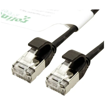 Immagine di Roline green 21.44.3354 RJ45 cavo di rete, patch CAT 6A U/FTP 1.50 m Nero non schermato, Privo alogeni, Ritardante fiamma 1 pz.