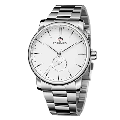 Immagine di FORSINING Orologio da polso automatico uomo con quadrante analogico in acciaio inox, Bracciale