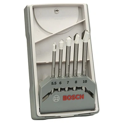 Immagine di Bosch Accessories Expert for Ceramic 2608587170 Punta per vetro e piastrelle 5 parti Alberino cilindrico 1 KIT