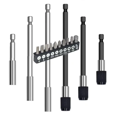 Immagine di yoyoellafa Portapunte magnetico per avvitatore a batteria, 1/4 bit, set di supporto punte magnetico, prolunghe magnetiche