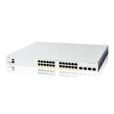 Immagine di Cisco Catalyst 1200 24FP 4X Smart Switch, 24 porte GE, Full PoE, 4 SFP+ 10GE, protezione limitata a vita (C1200 4X)