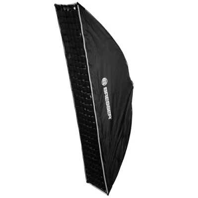 Immagine di Bresser Quick Lock 35x160 cm Softbox Striplight con Attacco Bowens, Diffusore, Griglia, Sistema Release