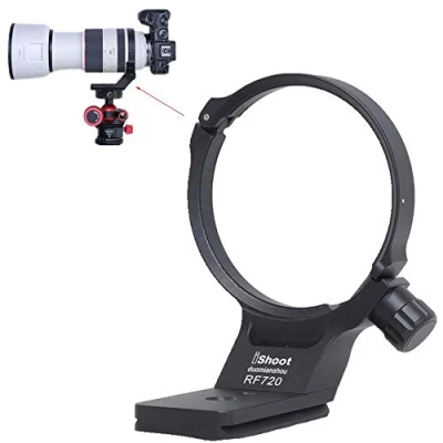 Immagine di iShoot Anello di montaggio per treppiede Collare obiettivo compatibile con Canon RF 70 200mm f/2.8L IS USM, Porta Staffa Supporto Lenti inferiore è Arca Swiss Fit Piastra a Sgancio Rapido