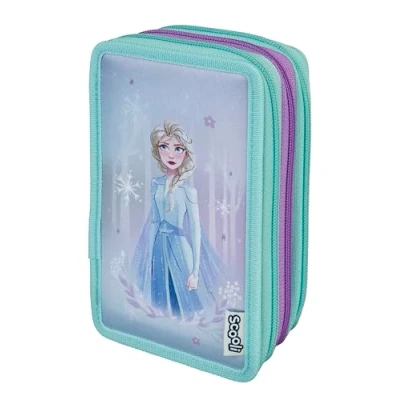 Immagine di Scooli Astuccio Scolastico Tripledecker Frozen Grande con matite di Alta qualità Pratico e Funzionale a Partire dai 6 Anni