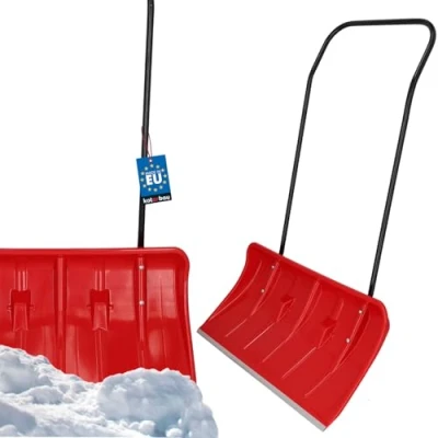 Immagine di KOTARBAU® Pala da Neve con Ruote 80 cm Profilo in Alluminio Manico Metallo Spazzaneve Rosso PROFI