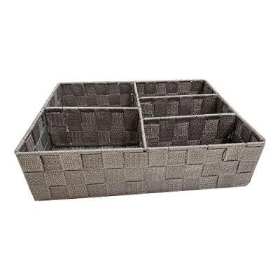 Immagine di Compactor Cesto, 3 Scomparti, 32 x 25 8 cm, Tessuto Intrecciato, Tessuto, Grigio