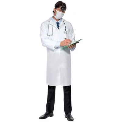 Immagine di SMIFFYS Costume Dottore, bianco, con lungo camice e maschera
