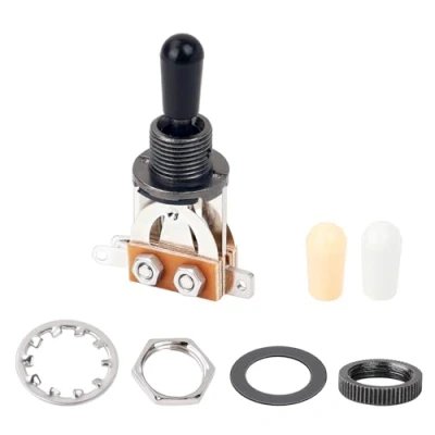Immagine di Banworks Metric 3 way Toggle Switch Pickup Selettore Interruttore per Epiphone EPI LP Les Paul Style Chitarra JT/DWQ 01 Gun Black con Punta Nera