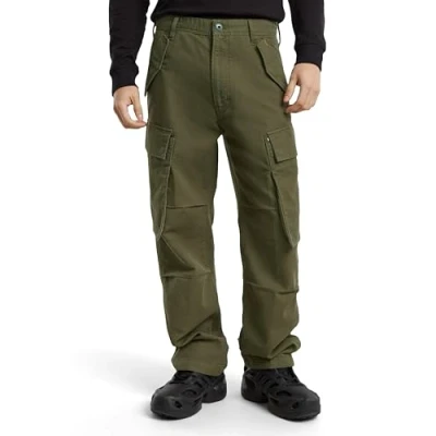 Immagine di G STAR RAW R 3n Regular Straight Cargo Pantaloni, Verde (Shadow Olive GD D25224 d752 d033), 34W x 30L Uomo