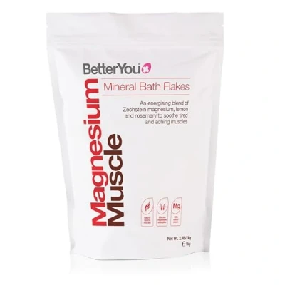 Immagine di BetterYou Magnesio Transdermico Muscolo in Fiocchi 1 Kg Sali da Bagno Minerali Aiuto per il Recupero Muscolare Post Allenamento Riduzione della Stanchezza e Adatto