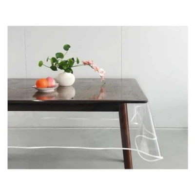 Immagine di A2ZWORLD Tovaglia Trasparente in PVC per Tavolo da Pranzo, Picnic, Impermeabile, Resistente all&#039;Usura, Facile Pulire (Rettangolare 180X140cm)