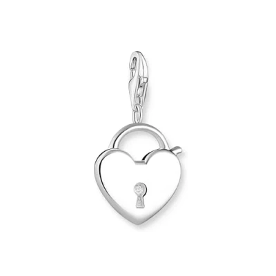 Immagine di Thomas Sabo 0009 001 12 Ciondolo da donna, argento sterling 925, 14 mm, Heart Lock Silver