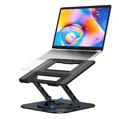 Immagine di MCHOSE supporto ergonomico per computer portatile con base girevole a 360, pieghevole portatile, compatibile MacBook Air Pro, Dell XP e altri portatili