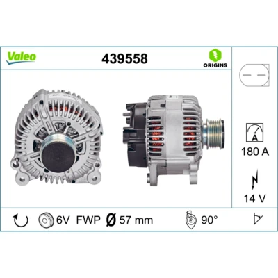 Immagine di VALEO 439558 Alternatore 14V 180A VOLKSWAGEN: Multivan 5 (7HM, Transporter Bus, Passat B7 Variant, SKODA: Yeti
