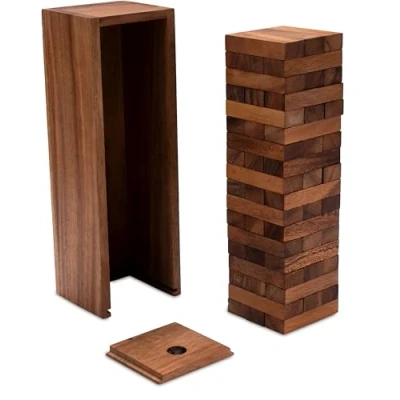 Immagine di LOGOPLAY Wobble Tower Gr. Xl, Altezza 30 Cm, Condo, Torre di Legno, Gioco Abilità, da Tavolo in Legno (Marrone)