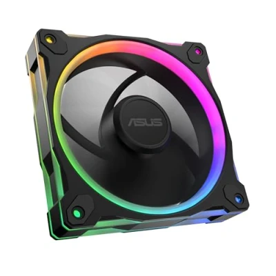 Immagine di ASUS Prime MR120 ARGB, Ventola per Case da 120 mm, Spessore Telaio 2,8 cm, 20 LED ARGB Compatibili con Aura Sync Illuminazione Entrambi i Lati, Massimo 21 dB di Rumore, Nero