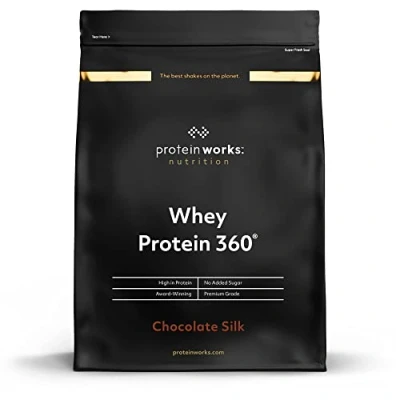 Immagine di Proteine Whey 360 In Polvere Cioccolato Morbido Frullato Ad Alto Contenuto Proteico Senza Zuccheri Aggiunti e Basso Di Grassi Miscela Protein Works 1.2kg