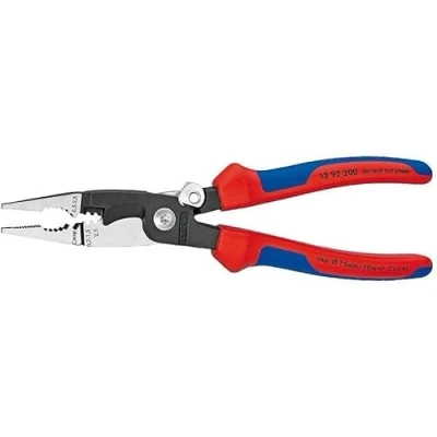 Immagine di Knipex Pinza per Elettroinstallazioni Bonderizzata Nera, Rivestiti in Materiale Bicomponente 200 Mm (Confezione Self Service/Blister) 13 92 Sb