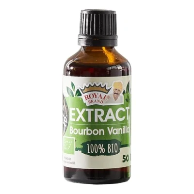 Immagine di Royal Brand Estratto di vaniglia Bourbon BIO, Vanilla Extract 50 ml, contenitore in vetro per una qualità superiore