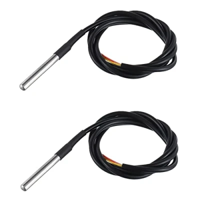 Immagine di BOJACK 1M Sensore di Temperatura Sonda Impermeabile Compatibile con Arduino e Raspberry Pi Pacchetto in Acciaio Inossidabile (Confezione da 2 Pezzi)