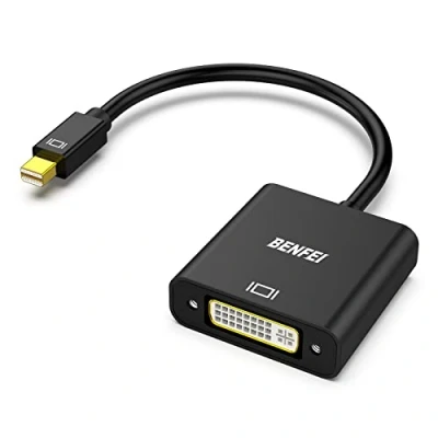Immagine di BENFEI Adattatore Mini DisplayPort a DVI, DP placcato oro (compatibile con Thunderbolt 2) DVI compatibile MacBook Air/Pro, Microsoft Surface Pro/Dock, monitor, proiettore e altro