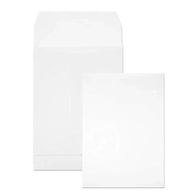 Immagine di Netuno 50 buste bianche con soffietti formato B5 176 x 250 mm 120g spedizione base quadrata e laterali busta soffietto per spedire