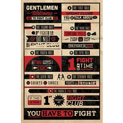 Immagine di Grupo Erik Editores PP32912 Poster Fight Club Rules Infographic, carta, Multicolore, 91 x 61,5 0,1 cm