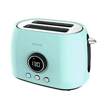 Immagine di Cecotec Tostapane digitale ClassicToast 8000 Blue Double. 800W, display digitale, 2 fessure extra larghe, 3 funzioni predefinite, 6 livelli di potenza.