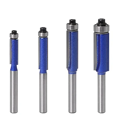Immagine di Saipor Set di 4 frese a filo con fusto da 6 mm, cuscinetti sfera superiore, fresa per legno, legno