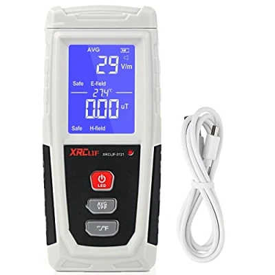 Immagine di Misuratore EMF, rilevatore di radiazioni elettromagnetiche digitali XRCLIF, tester EMF portatile, attrezzatura per la caccia ai fantasmi, monitor campo elettrico/campo magnetico