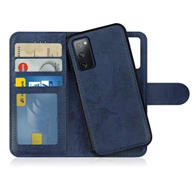 Immagine di MyGadget Cover per Samsung Galaxy S20 FE Custodia Libretto Magnetica Portafoglio Flip Wallet Case Porta Carte in Similpelle PU Removibile Blu scuro