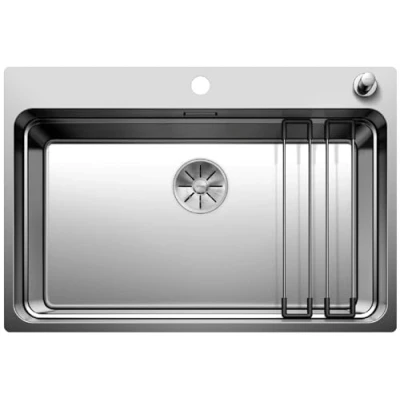Immagine di BLANCO ETAGON 700 IF/A 524274 Lavello da Cucina in Acciaio Inox per Basi di con Larghezza 80 cm, Bordo Piatto IF e cestello Integrato, Satinato
