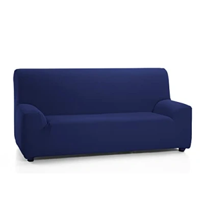 Immagine di Martina Home Tunez, Copridivano elastico, Tela (50% poliestere, 45% cotone, 5% elastan), Blu Mare, 1 Posto (70 110 cm larghezza)