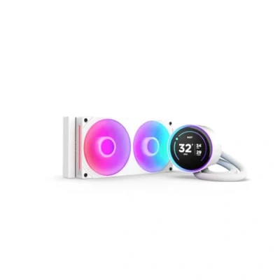 Immagine di NZXT Kraken Elite 240 RGB Raffreddatore a liquido per CPU AIO Radiatore da mm Ventola core F240 LCD IPS 2,72 personalizzabile LGA 1700, 1200/115X, 1851 AM5, AM4 Bianco
