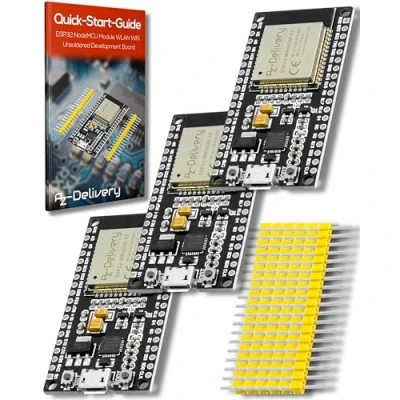 Immagine di AZDelivery 3 x Scheda di Sviluppo ESP32 NodeMCU WiFi con CP2102 (modello successivo a ESP8266), versione non saldata compatibile Arduino incluso un E Book!