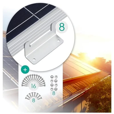 Immagine di Supporto per pannello solare a Z, 8 pezzi, profilo in alluminio, PV modulo, solare, montaggio parete, balcone, Mahona