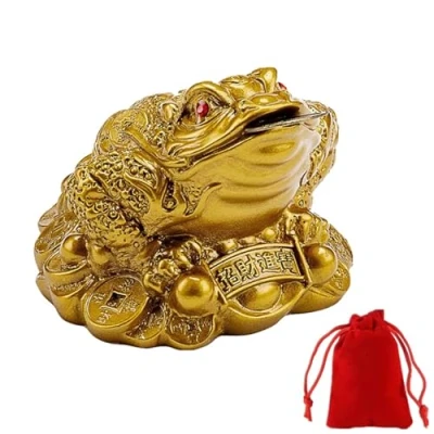 Immagine di Sumerwy, moneta portafortuna a forma di rana, Feng Shui, con per la prosperità, decorazione della casa, regalo