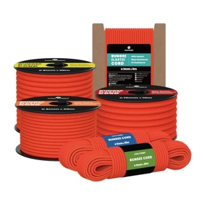 Immagine di Kamu Synber Corda Elastica 6mm x 10m Cordino Elastico Gomma per Teloni, Camion, Barca, Bagagli, Piscina Arancione