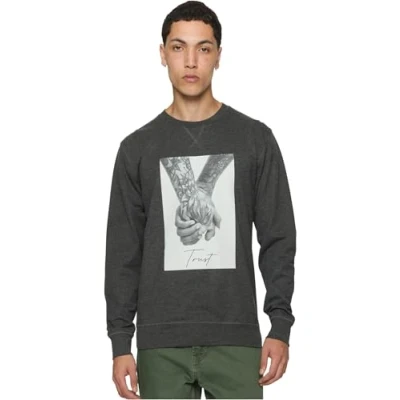 Immagine di Mister Tee Trust 2.0 Crewneck Felpa, Uomo, Taglia: XS, Charcoal