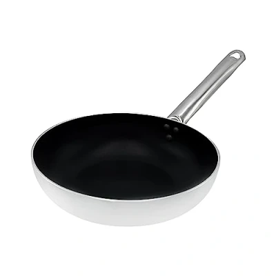 Immagine di Pentole Agnelli Alluminio Antiaderente 3 mm Padella Svasata Alta a Saltare con Manico Inox Tubolare , Argento, 45 cm