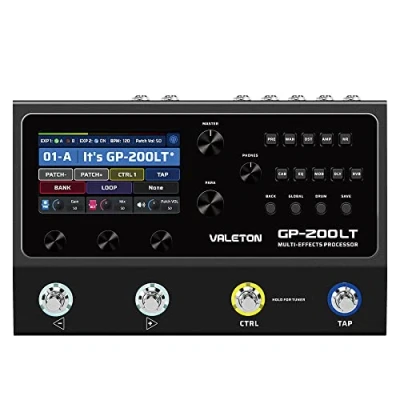 Immagine di Valeton Pedale per chitarra Processore multieffetto Guitar Bass Amp Modeling IR Cabinets Simulazione con FX Loop MIDI I/O di espressione Stereo OTG Interfaccia audio USB GP 200LT