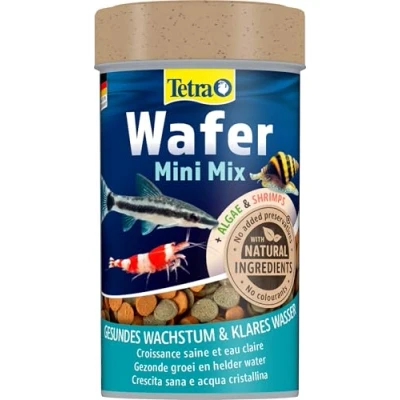 Immagine di Tetra wafer Mini Mix 100 ml Mangime completo in per i pesci più piccoli che si nutrono sul fondo e crostacei