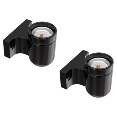 Immagine di ledscom.de 2 pz. applique FEL, porcellana, nero lucido, angolare, 1x E27 max. 300W